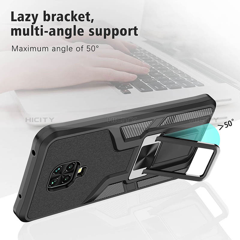 Custodia Silicone e Plastica Opaca Cover con Magnetico Anello Supporto ZL1 per Xiaomi Poco M2 Pro