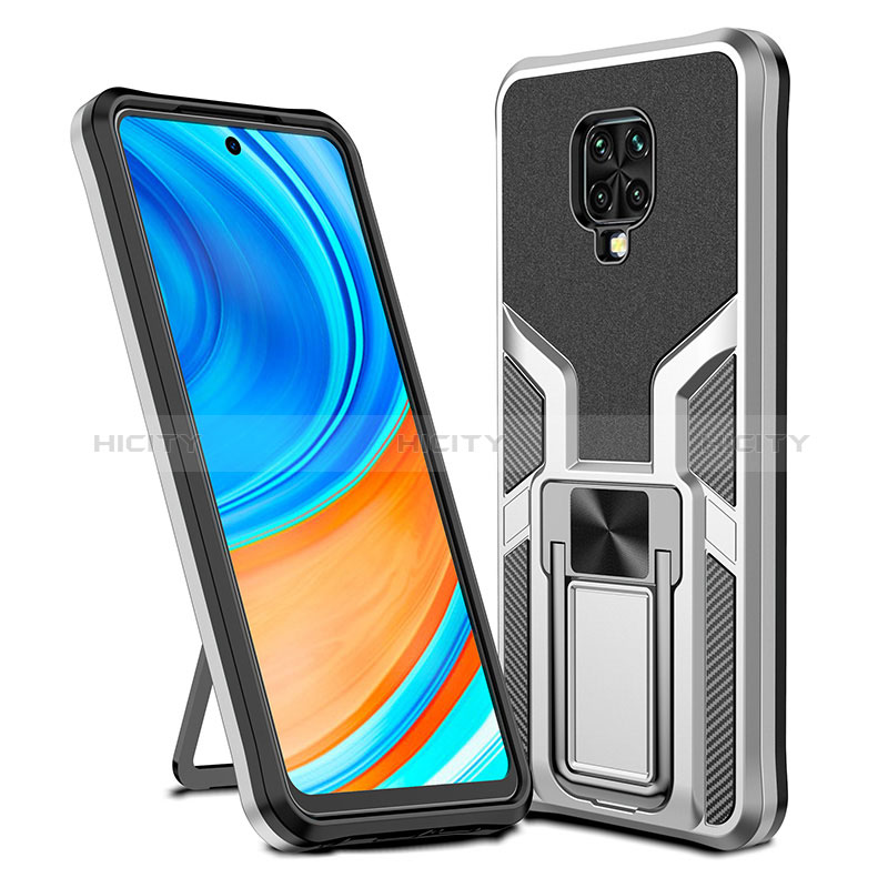 Custodia Silicone e Plastica Opaca Cover con Magnetico Anello Supporto ZL1 per Xiaomi Poco M2 Pro