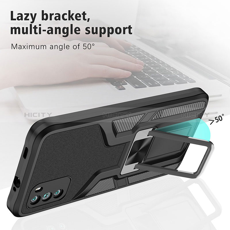 Custodia Silicone e Plastica Opaca Cover con Magnetico Anello Supporto ZL1 per Xiaomi Poco M3