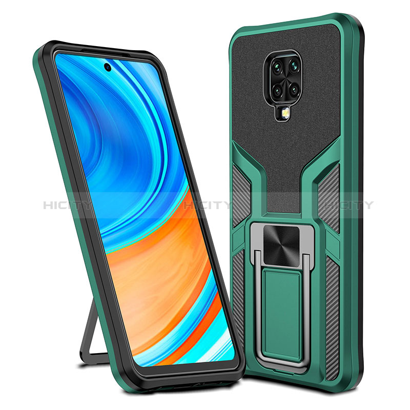 Custodia Silicone e Plastica Opaca Cover con Magnetico Anello Supporto ZL1 per Xiaomi Redmi Note 9 Pro