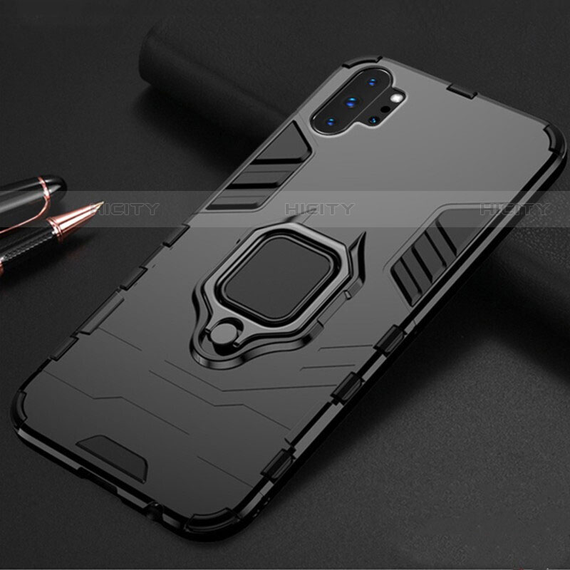 Custodia Silicone e Plastica Opaca Cover con Magnetico Supporto A01 per Samsung Galaxy Note 10 Plus 5G