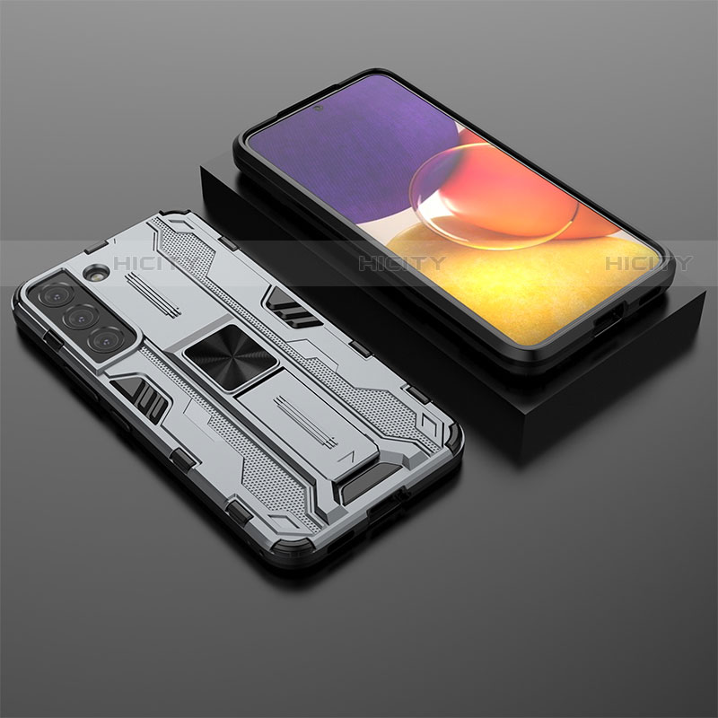 Custodia Silicone e Plastica Opaca Cover con Magnetico Supporto A01 per Samsung Galaxy S22 5G