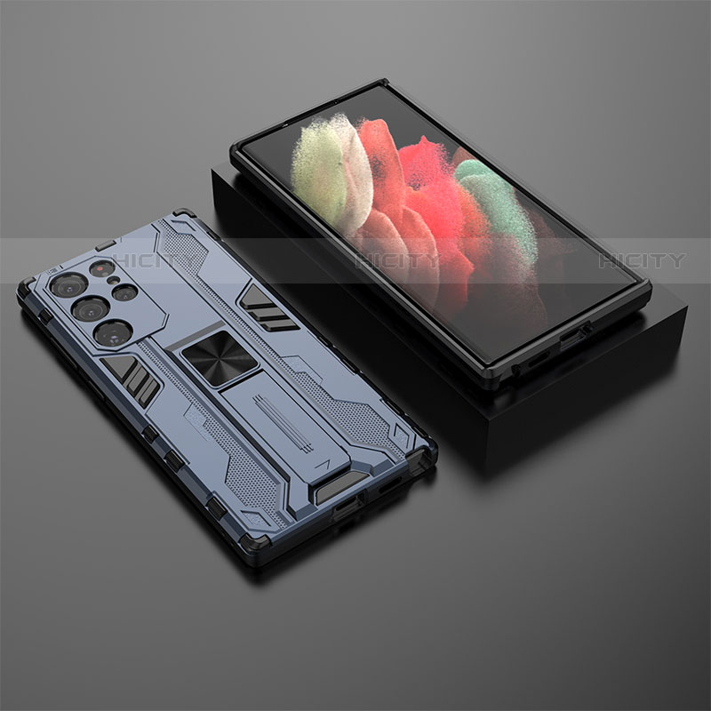 Custodia Silicone e Plastica Opaca Cover con Magnetico Supporto A01 per Samsung Galaxy S23 Ultra 5G
