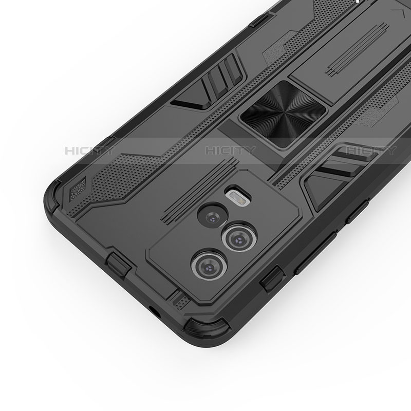Custodia Silicone e Plastica Opaca Cover con Magnetico Supporto A01 per Vivo iQOO 8 5G