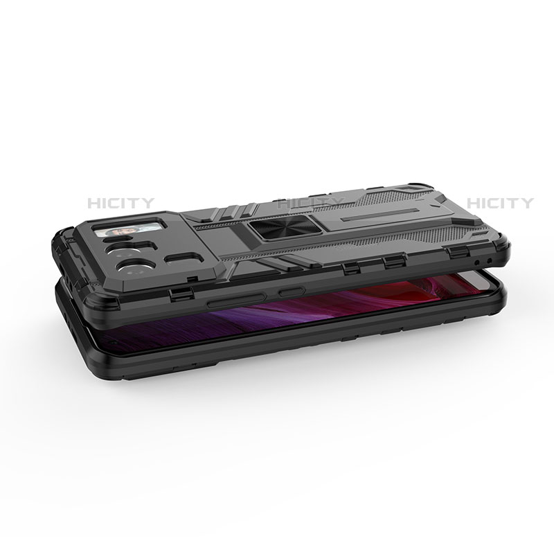 Custodia Silicone e Plastica Opaca Cover con Magnetico Supporto A01 per Xiaomi Mi 11 Ultra 5G
