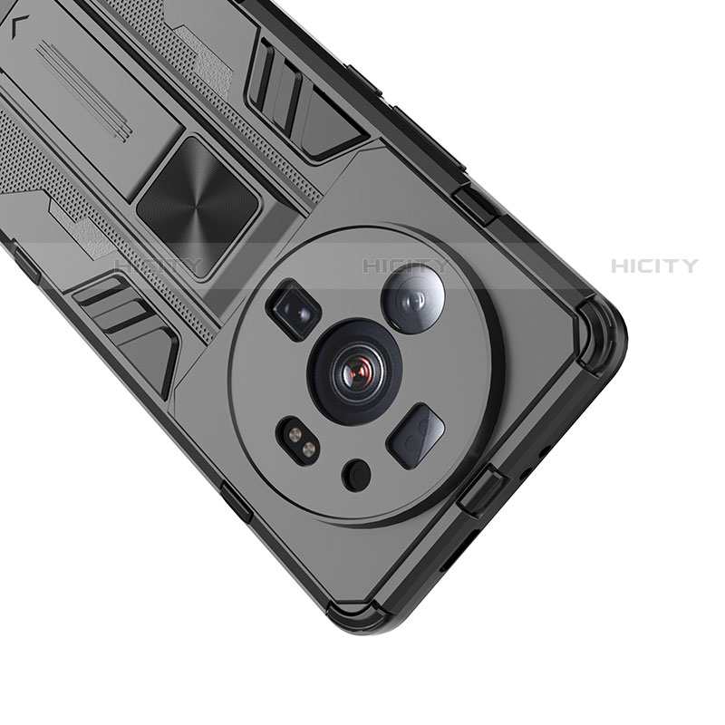 Custodia Silicone e Plastica Opaca Cover con Magnetico Supporto A01 per Xiaomi Mi 12 Ultra 5G