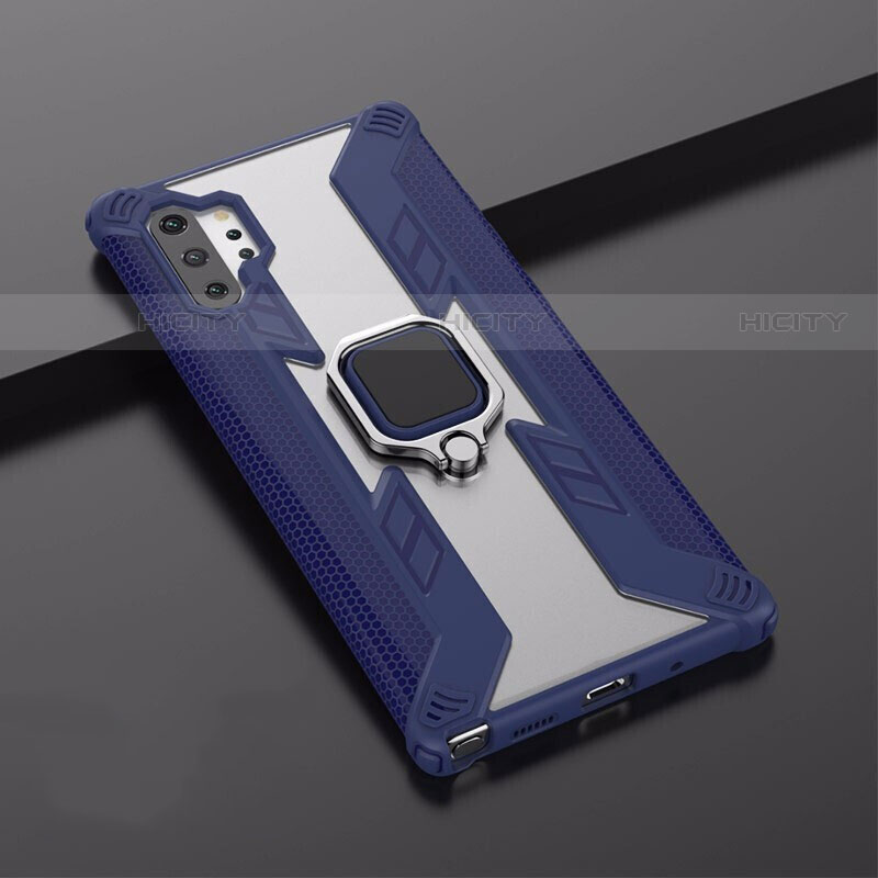 Custodia Silicone e Plastica Opaca Cover con Magnetico Supporto A02 per Samsung Galaxy Note 10 Plus