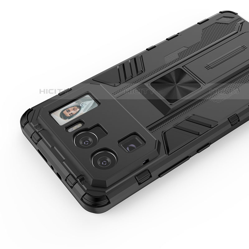 Custodia Silicone e Plastica Opaca Cover con Magnetico Supporto A02 per Xiaomi Mi 11 Ultra 5G