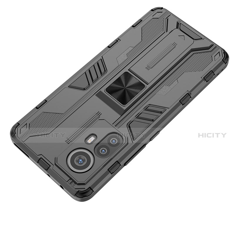 Custodia Silicone e Plastica Opaca Cover con Magnetico Supporto A02 per Xiaomi Mi 12 5G