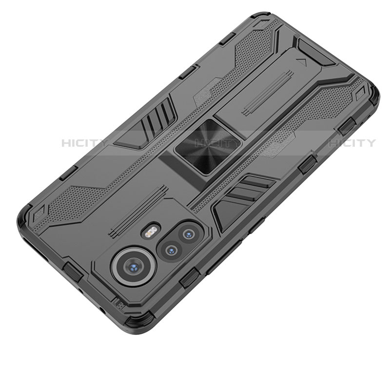 Custodia Silicone e Plastica Opaca Cover con Magnetico Supporto A02 per Xiaomi Mi 12S Pro 5G