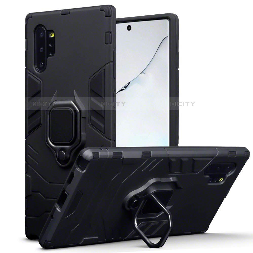 Custodia Silicone e Plastica Opaca Cover con Magnetico Supporto A03 per Samsung Galaxy Note 10 Plus
