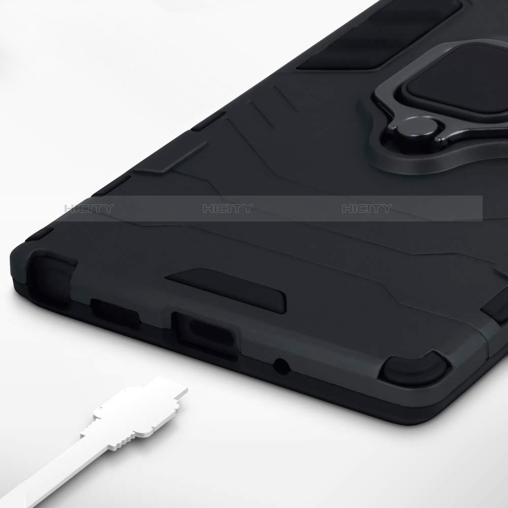 Custodia Silicone e Plastica Opaca Cover con Magnetico Supporto A03 per Samsung Galaxy Note 10 Plus 5G