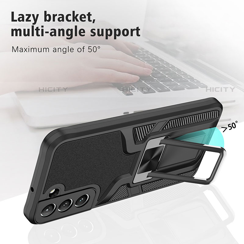 Custodia Silicone e Plastica Opaca Cover con Magnetico Supporto A05 per Samsung Galaxy S23 Plus 5G