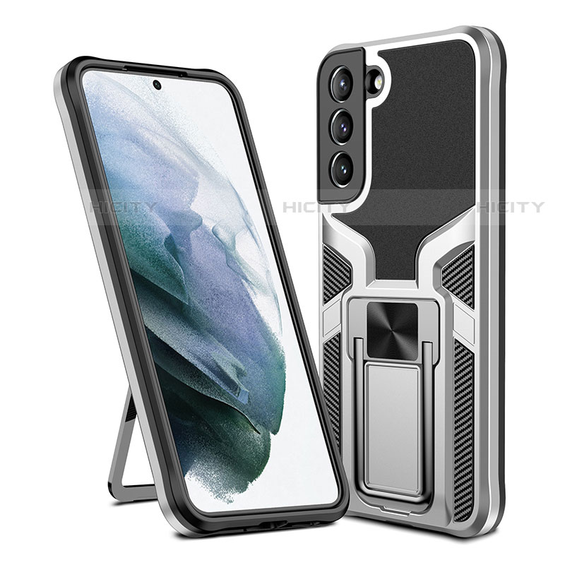 Custodia Silicone e Plastica Opaca Cover con Magnetico Supporto A05 per Samsung Galaxy S23 Plus 5G