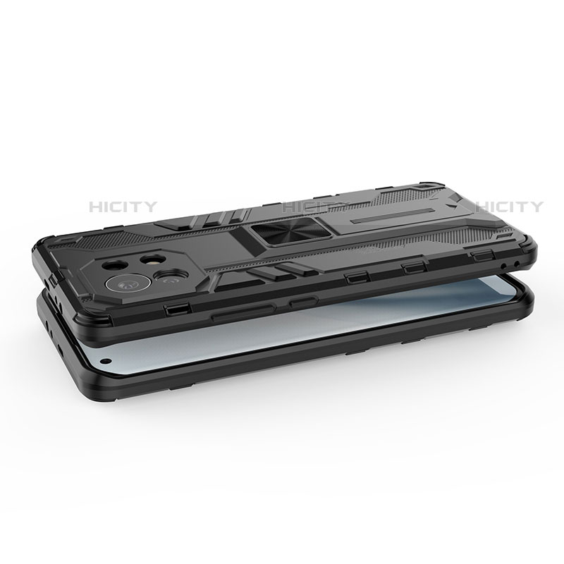 Custodia Silicone e Plastica Opaca Cover con Magnetico Supporto H01 per Xiaomi Mi 11 5G