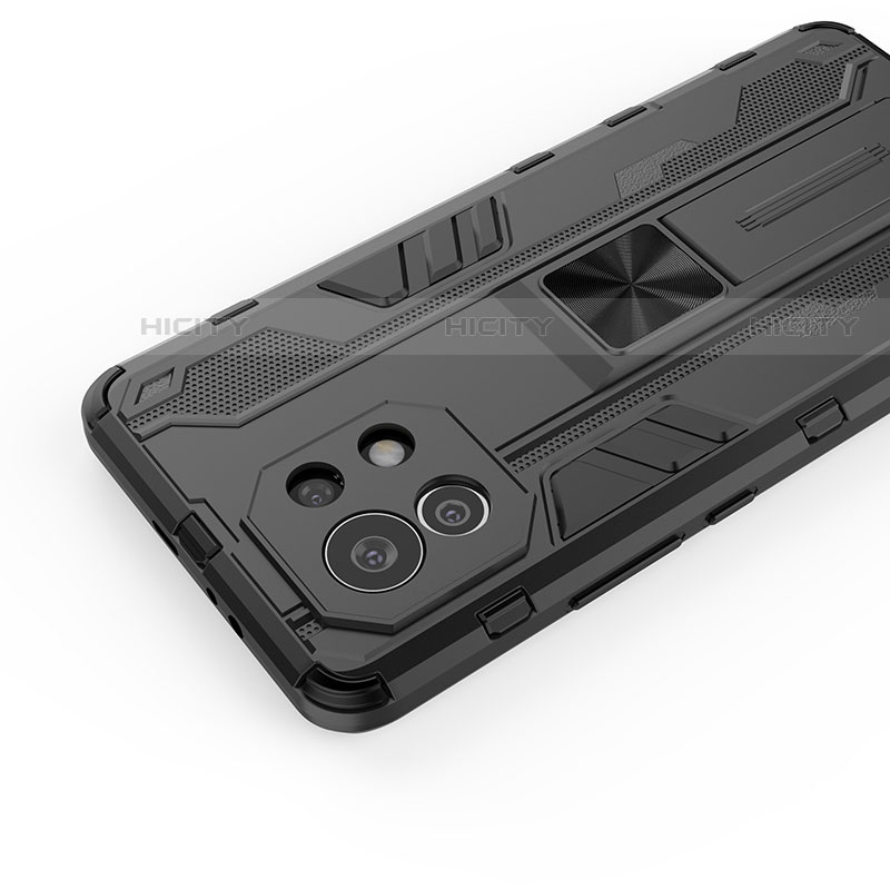 Custodia Silicone e Plastica Opaca Cover con Magnetico Supporto H01 per Xiaomi Mi 11 Lite 4G