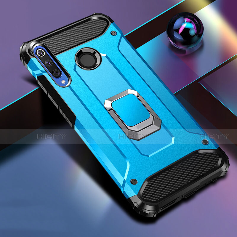 Custodia Silicone e Plastica Opaca Cover con Magnetico Supporto K01 per Huawei P Smart+ Plus (2019) Blu