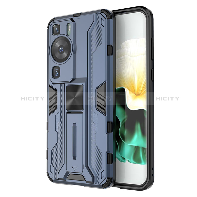 Custodia Silicone e Plastica Opaca Cover con Magnetico Supporto KC1 per Huawei P60