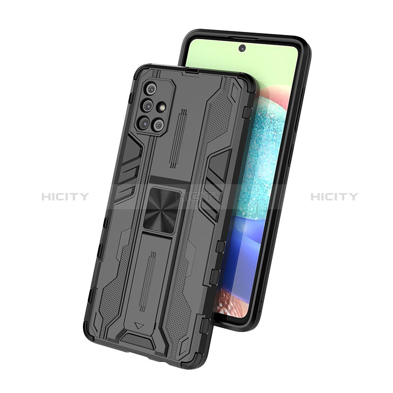 Custodia Silicone e Plastica Opaca Cover con Magnetico Supporto KC1 per Samsung Galaxy A71 5G