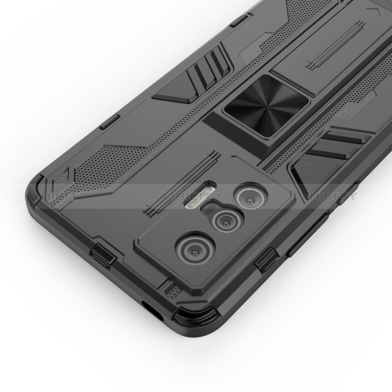 Custodia Silicone e Plastica Opaca Cover con Magnetico Supporto KC1 per Vivo X70 5G