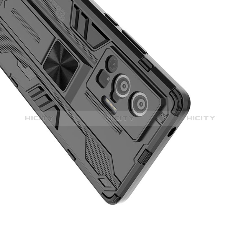 Custodia Silicone e Plastica Opaca Cover con Magnetico Supporto KC1 per Vivo X70 Pro 5G