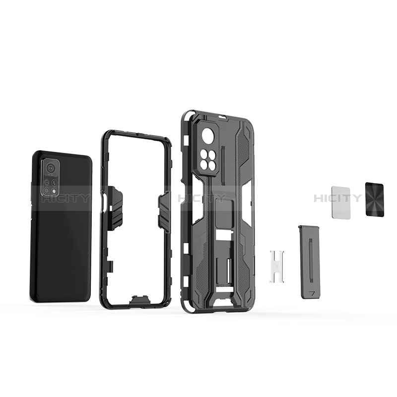 Custodia Silicone e Plastica Opaca Cover con Magnetico Supporto KC1 per Xiaomi Mi 10T Pro 5G