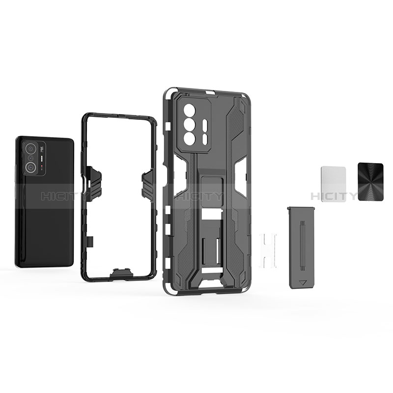 Custodia Silicone e Plastica Opaca Cover con Magnetico Supporto KC1 per Xiaomi Mi 11T Pro 5G