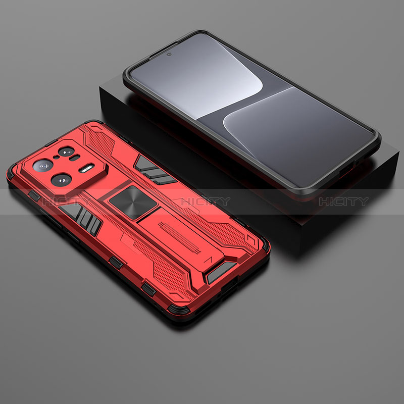 Custodia Silicone e Plastica Opaca Cover con Magnetico Supporto KC1 per Xiaomi Mi 13 Pro 5G