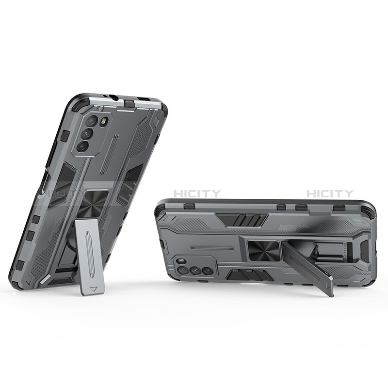 Custodia Silicone e Plastica Opaca Cover con Magnetico Supporto KC1 per Xiaomi Poco M3