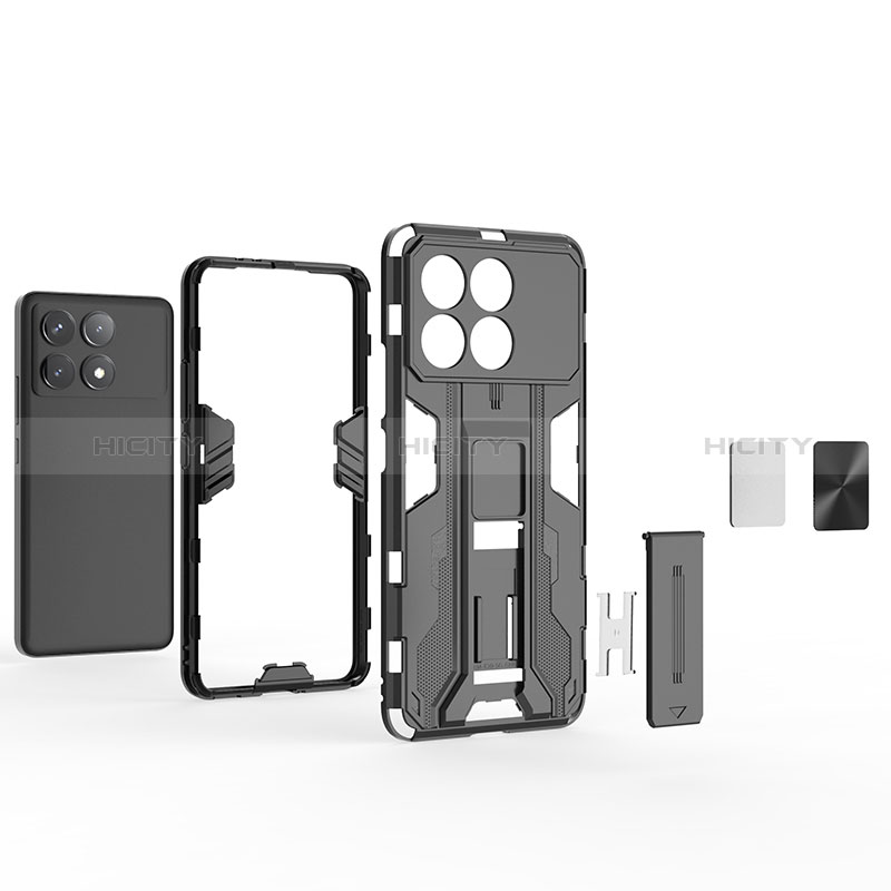 Custodia Silicone e Plastica Opaca Cover con Magnetico Supporto KC1 per Xiaomi Redmi K70 5G