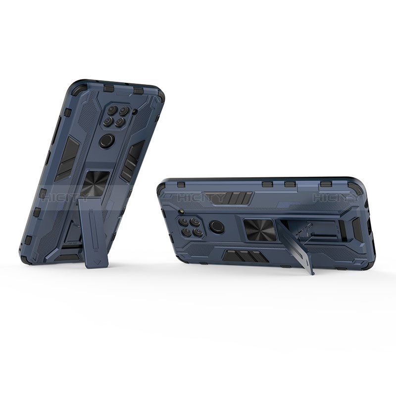 Custodia Silicone e Plastica Opaca Cover con Magnetico Supporto KC1 per Xiaomi Redmi Note 9