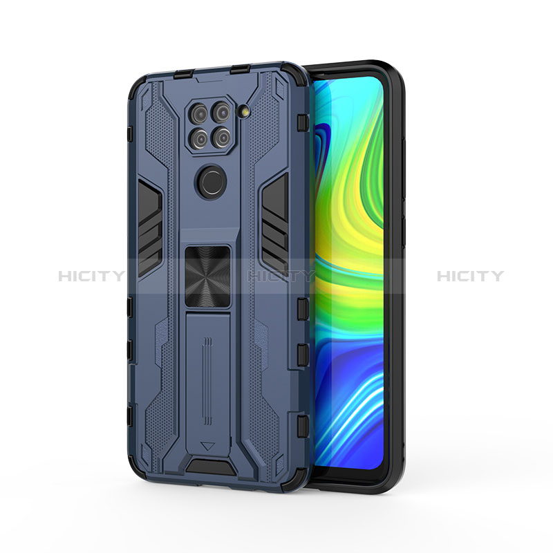 Custodia Silicone e Plastica Opaca Cover con Magnetico Supporto KC1 per Xiaomi Redmi Note 9