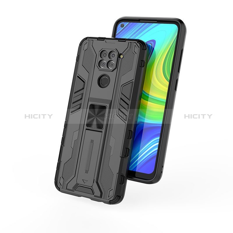 Custodia Silicone e Plastica Opaca Cover con Magnetico Supporto KC1 per Xiaomi Redmi Note 9