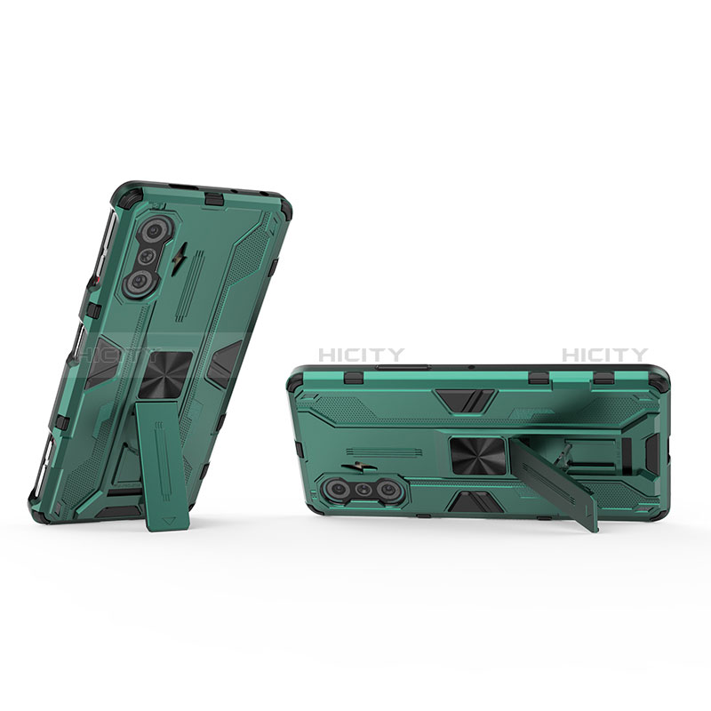 Custodia Silicone e Plastica Opaca Cover con Magnetico Supporto KC2 per Xiaomi Poco F3 GT 5G