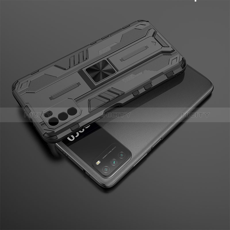 Custodia Silicone e Plastica Opaca Cover con Magnetico Supporto KC2 per Xiaomi Poco M3