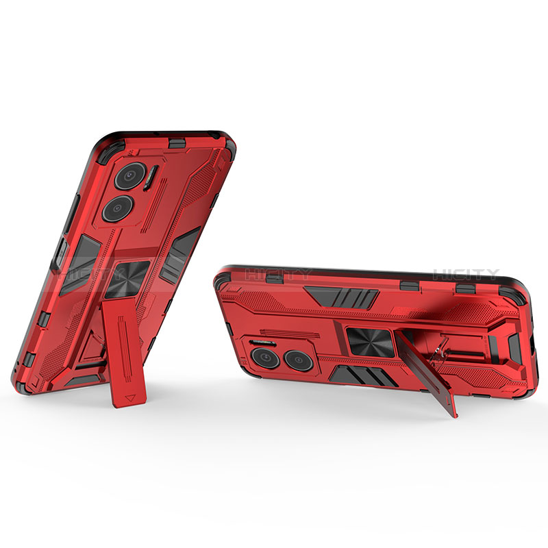 Custodia Silicone e Plastica Opaca Cover con Magnetico Supporto KC2 per Xiaomi Redmi Note 11E 5G