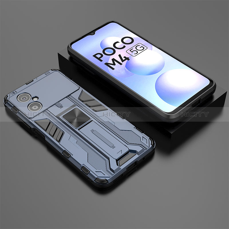 Custodia Silicone e Plastica Opaca Cover con Magnetico Supporto KC2 per Xiaomi Redmi Note 11R 5G