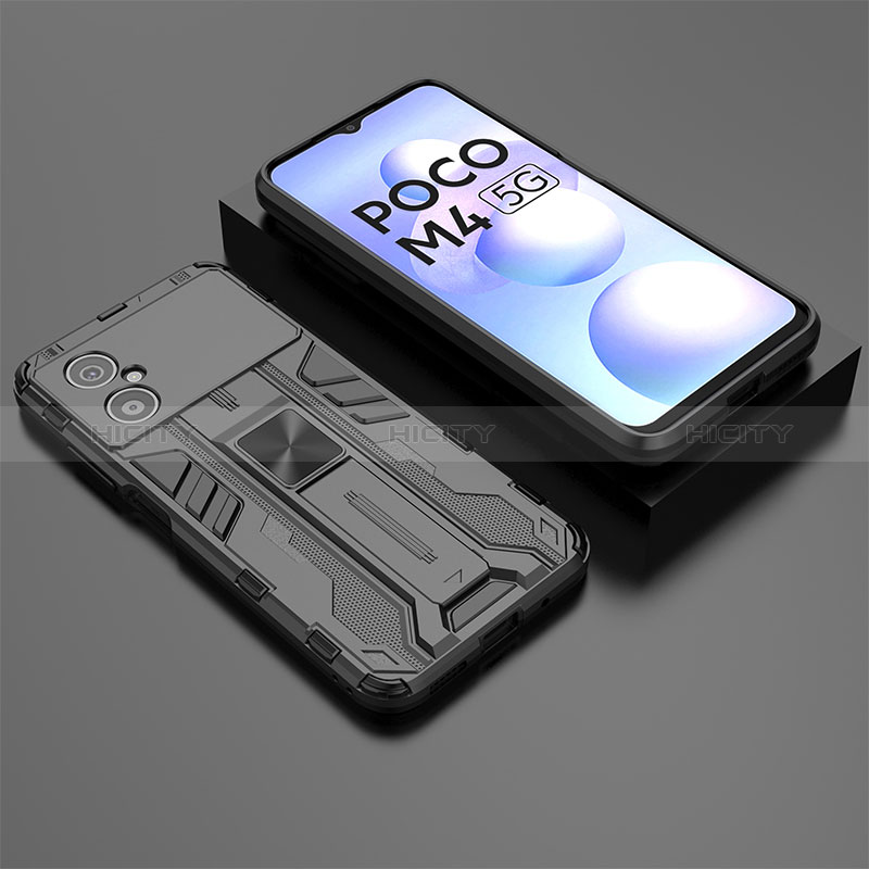 Custodia Silicone e Plastica Opaca Cover con Magnetico Supporto KC2 per Xiaomi Redmi Note 11R 5G