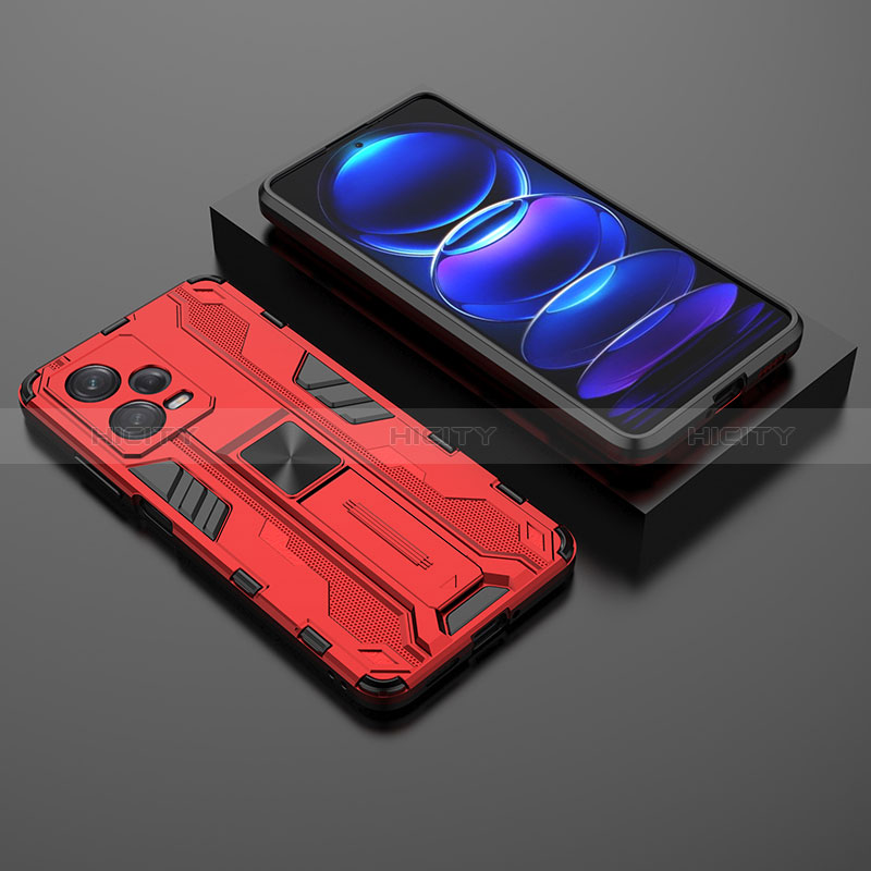 Custodia Silicone e Plastica Opaca Cover con Magnetico Supporto KC2 per Xiaomi Redmi Note 12 Pro 5G