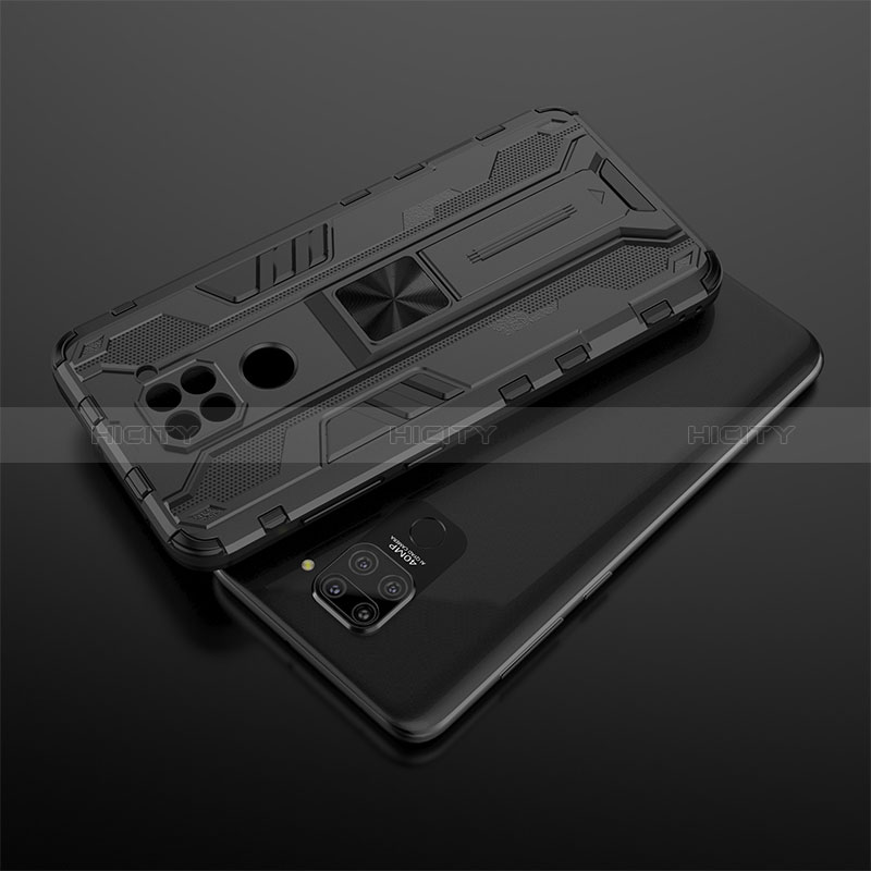 Custodia Silicone e Plastica Opaca Cover con Magnetico Supporto KC2 per Xiaomi Redmi Note 9