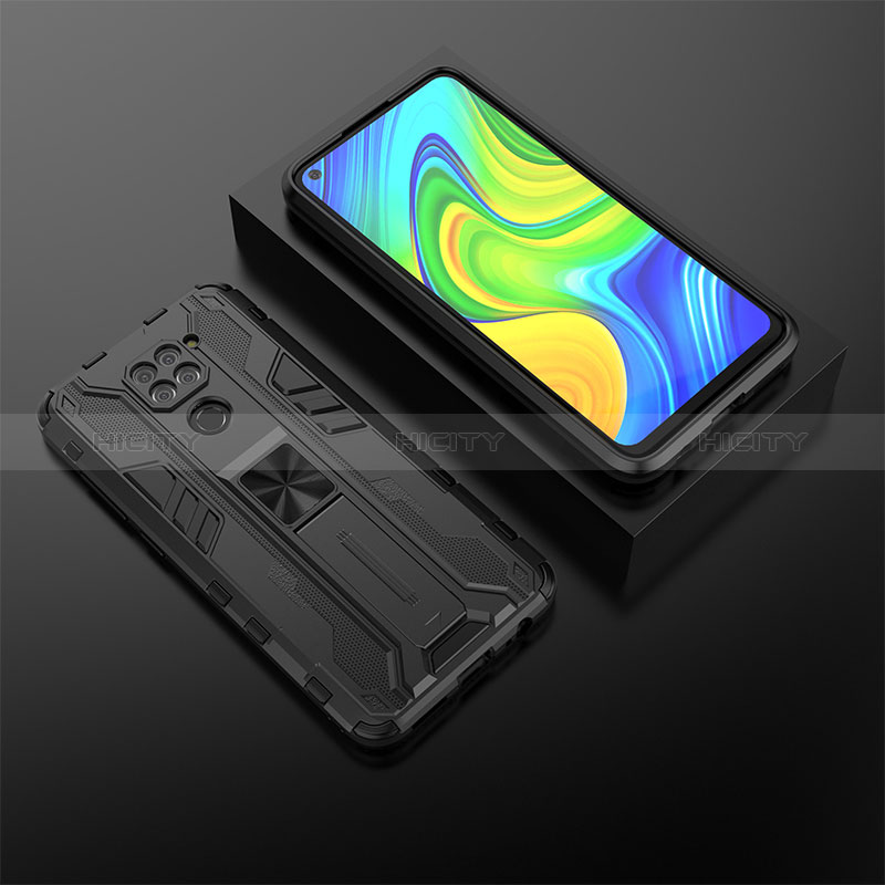 Custodia Silicone e Plastica Opaca Cover con Magnetico Supporto KC2 per Xiaomi Redmi Note 9