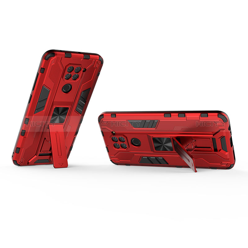 Custodia Silicone e Plastica Opaca Cover con Magnetico Supporto KC2 per Xiaomi Redmi Note 9