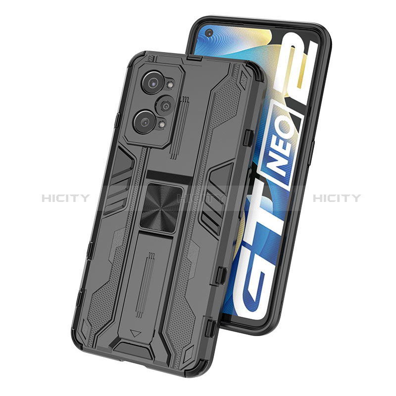 Custodia Silicone e Plastica Opaca Cover con Magnetico Supporto KC3 per Realme GT Neo 3T 5G