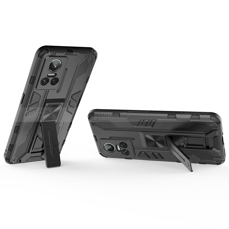 Custodia Silicone e Plastica Opaca Cover con Magnetico Supporto KC3 per Realme GT Neo3 5G