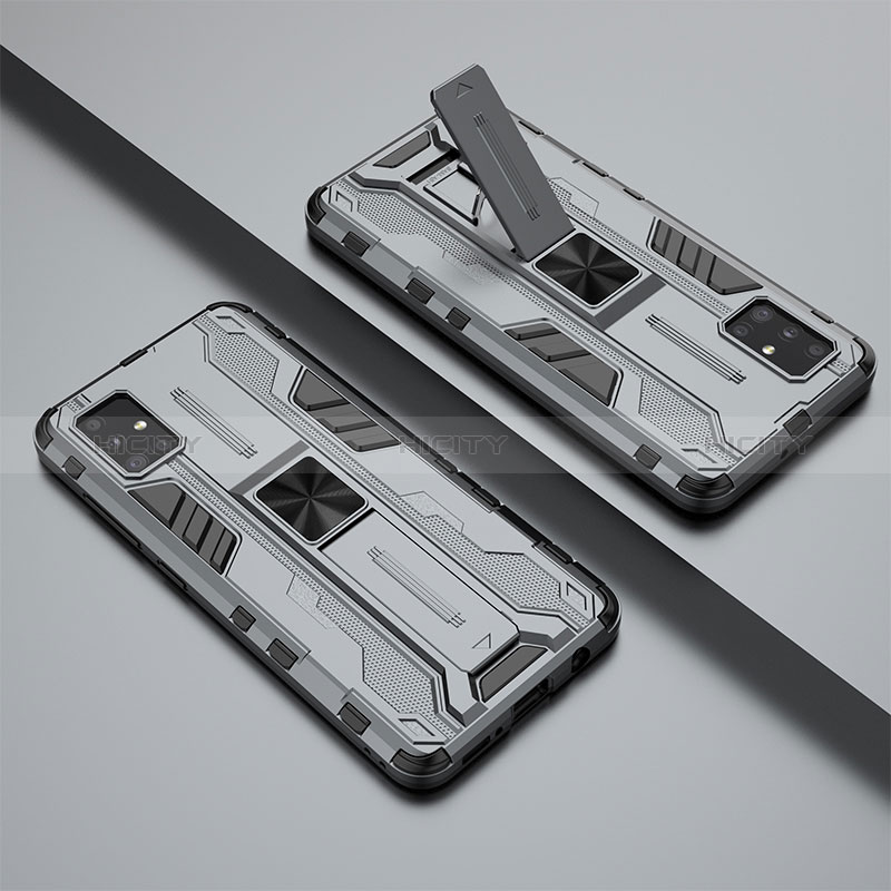 Custodia Silicone e Plastica Opaca Cover con Magnetico Supporto KC3 per Samsung Galaxy A51 4G