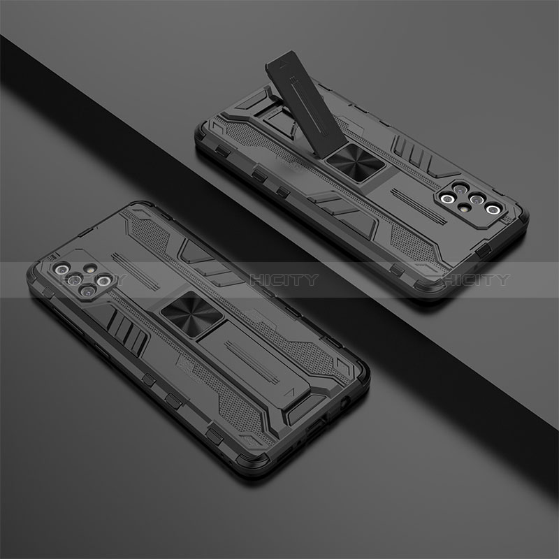 Custodia Silicone e Plastica Opaca Cover con Magnetico Supporto KC3 per Samsung Galaxy A71 5G