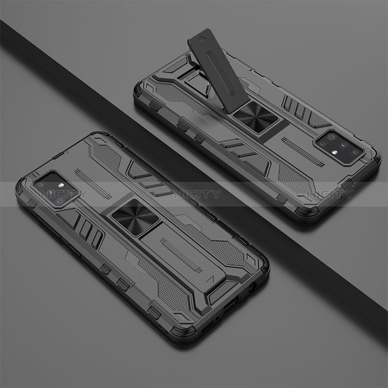 Custodia Silicone e Plastica Opaca Cover con Magnetico Supporto KC3 per Samsung Galaxy M40S