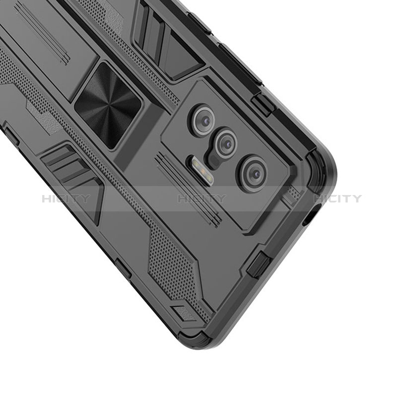 Custodia Silicone e Plastica Opaca Cover con Magnetico Supporto KC3 per Vivo X70 5G