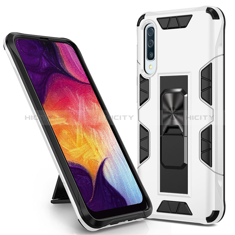 Custodia Silicone e Plastica Opaca Cover con Magnetico Supporto MQ1 per Samsung Galaxy A30S