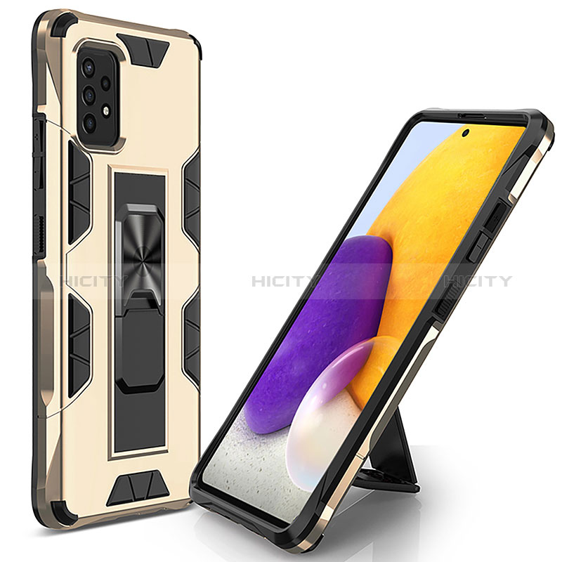 Custodia Silicone e Plastica Opaca Cover con Magnetico Supporto MQ1 per Samsung Galaxy A52s 5G